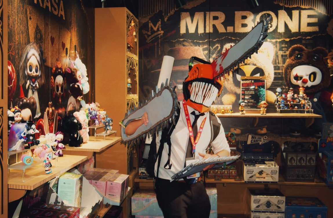 Cosplayer at the Mr.Bone booth, SDCC