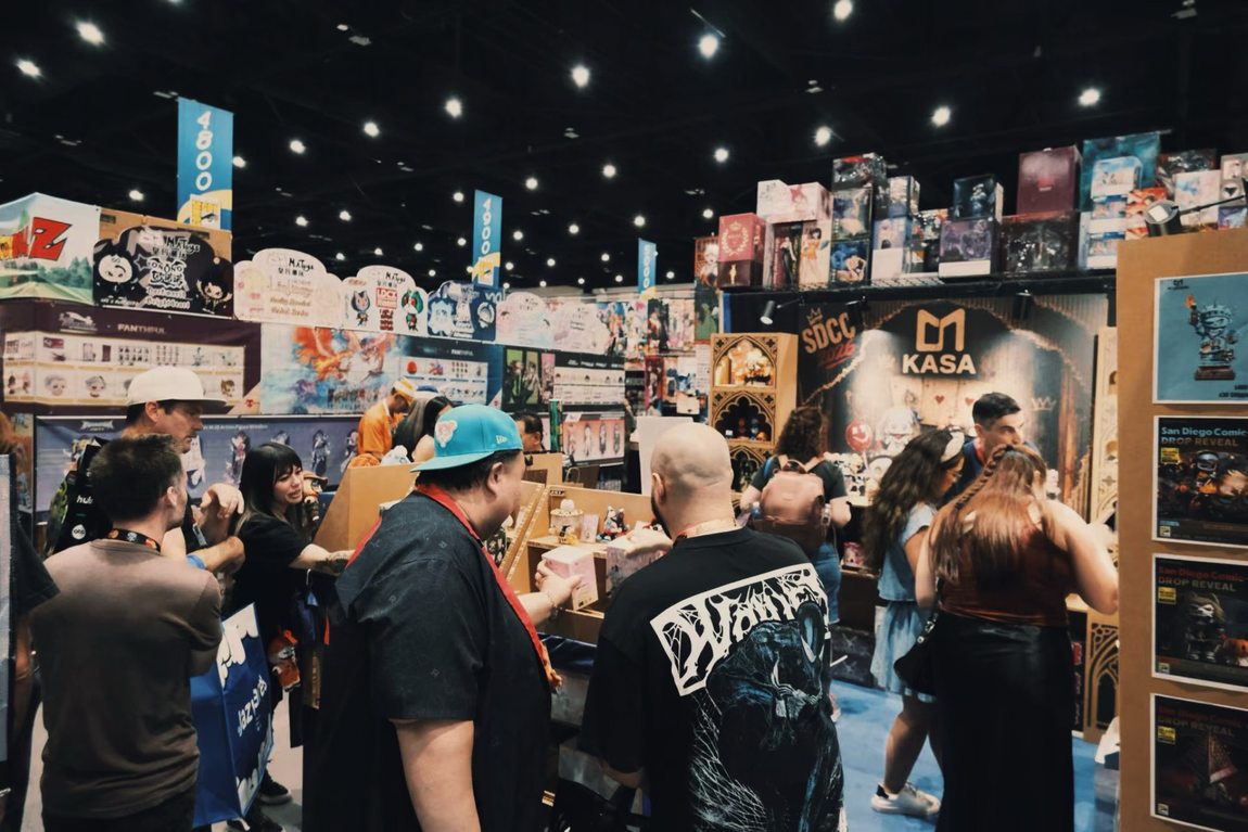 Mr.Bone booth and crowd at San Diego Comic-Con